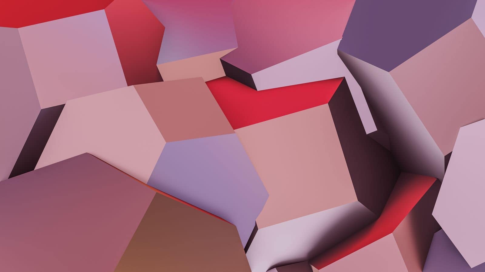 Colorful 3D abstract geometric shapes create a vibrant and artistic design.